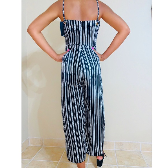 Kate C Tie Front Overlay With Split Legs Jumpsuit - Picture 7 of 8